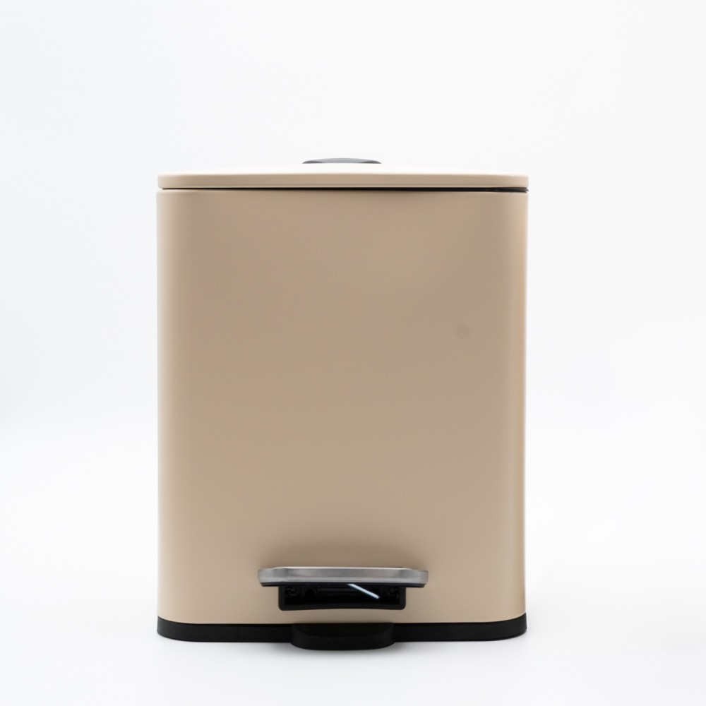 Hotel Cubic Beige Κάδος Μπάνιου 5lt Μεταλλικός με Μηχανισμό Soft Close