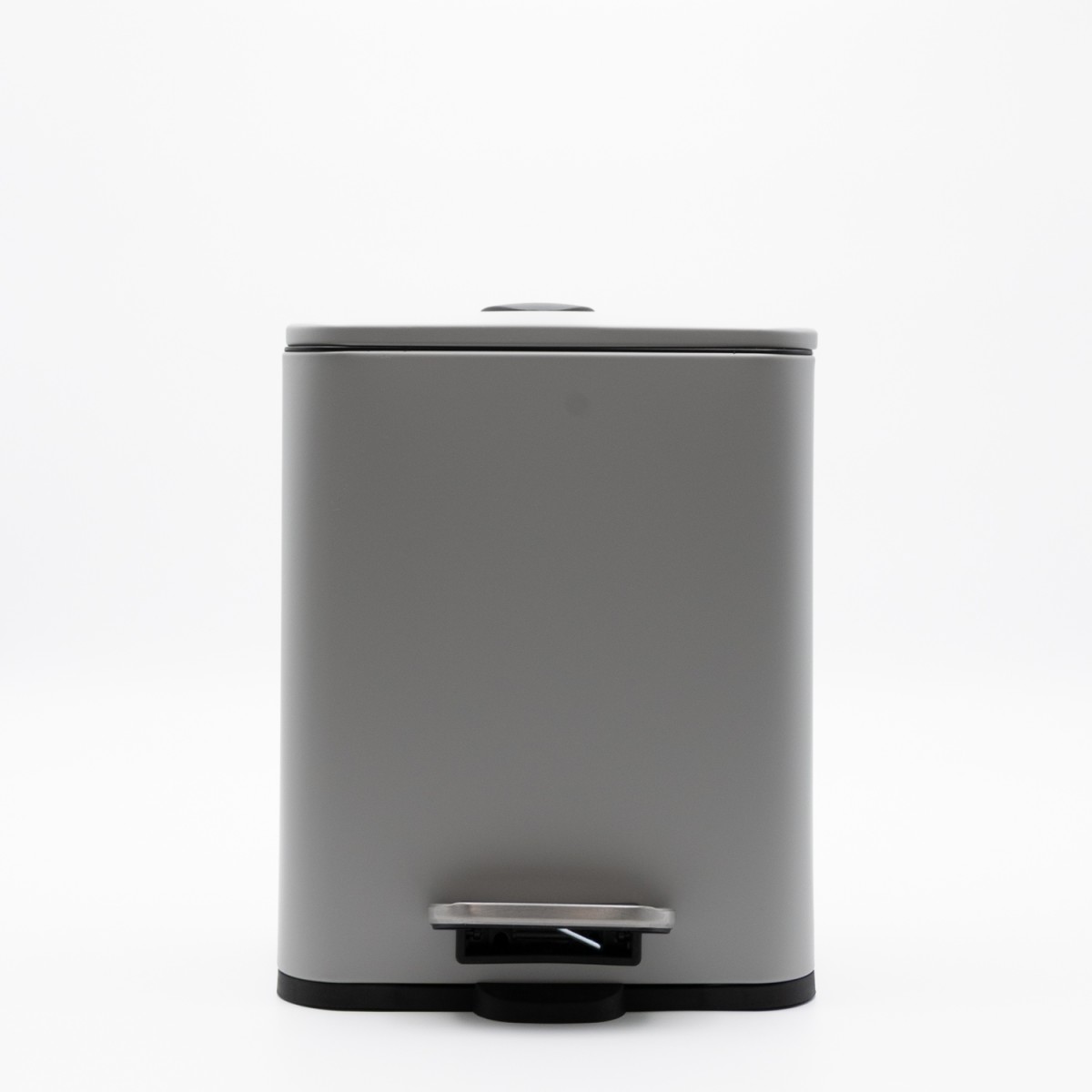 Hotel Cubic Grey Κάδος Μπάνιου 5lt Μεταλλικός με Μηχανισμό Soft Close