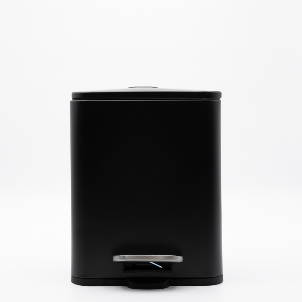 Hotel Cubic Black Κάδος Μπάνιου 5lt Μεταλλικός με Μηχανισμό Soft Close