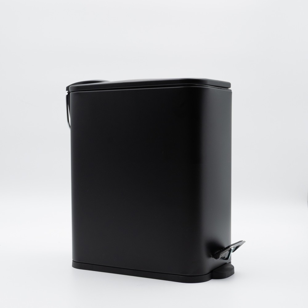 Hotel Slim Black Κάδος Μπάνιου 5lt Μεταλλικός με Μηχανισμό Soft Close