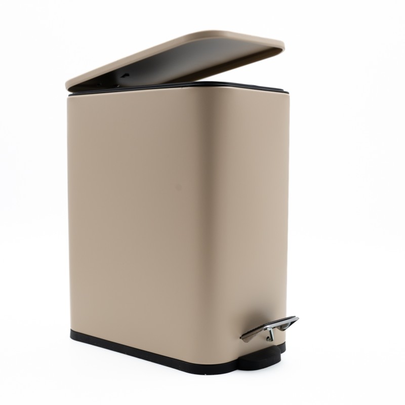 Hotel Slim Ochre Κάδος Μπάνιου 5lt Μεταλλικός με Μηχανισμό Soft Close