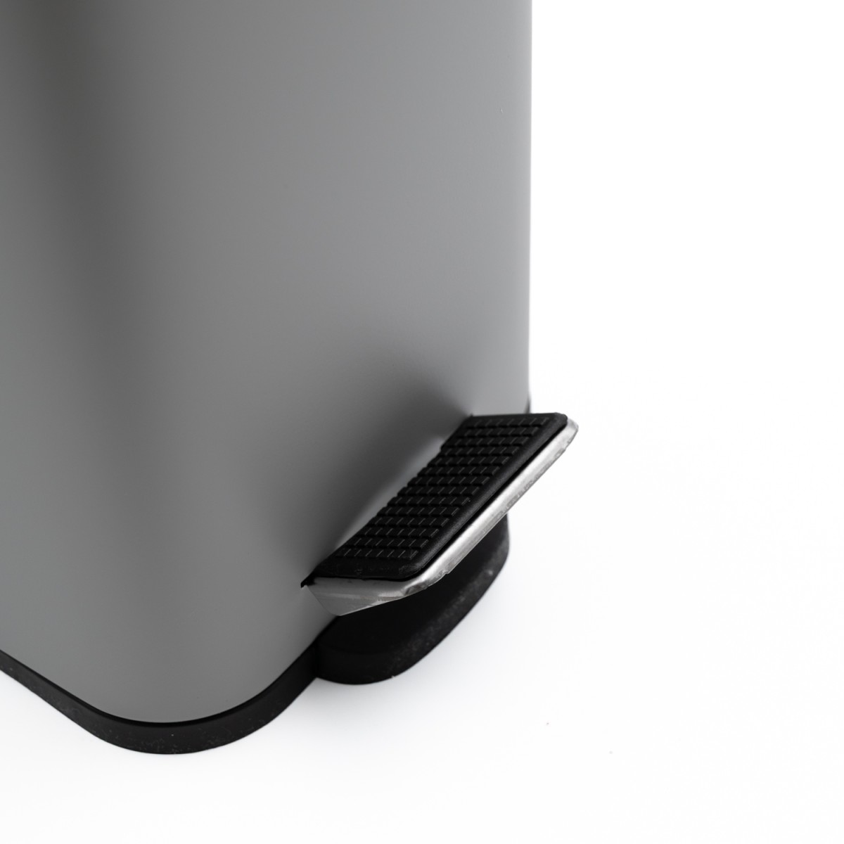 Hotel Slim Grey Κάδος Μπάνιου 5lt Μεταλλικός με Μηχανισμό Soft Close