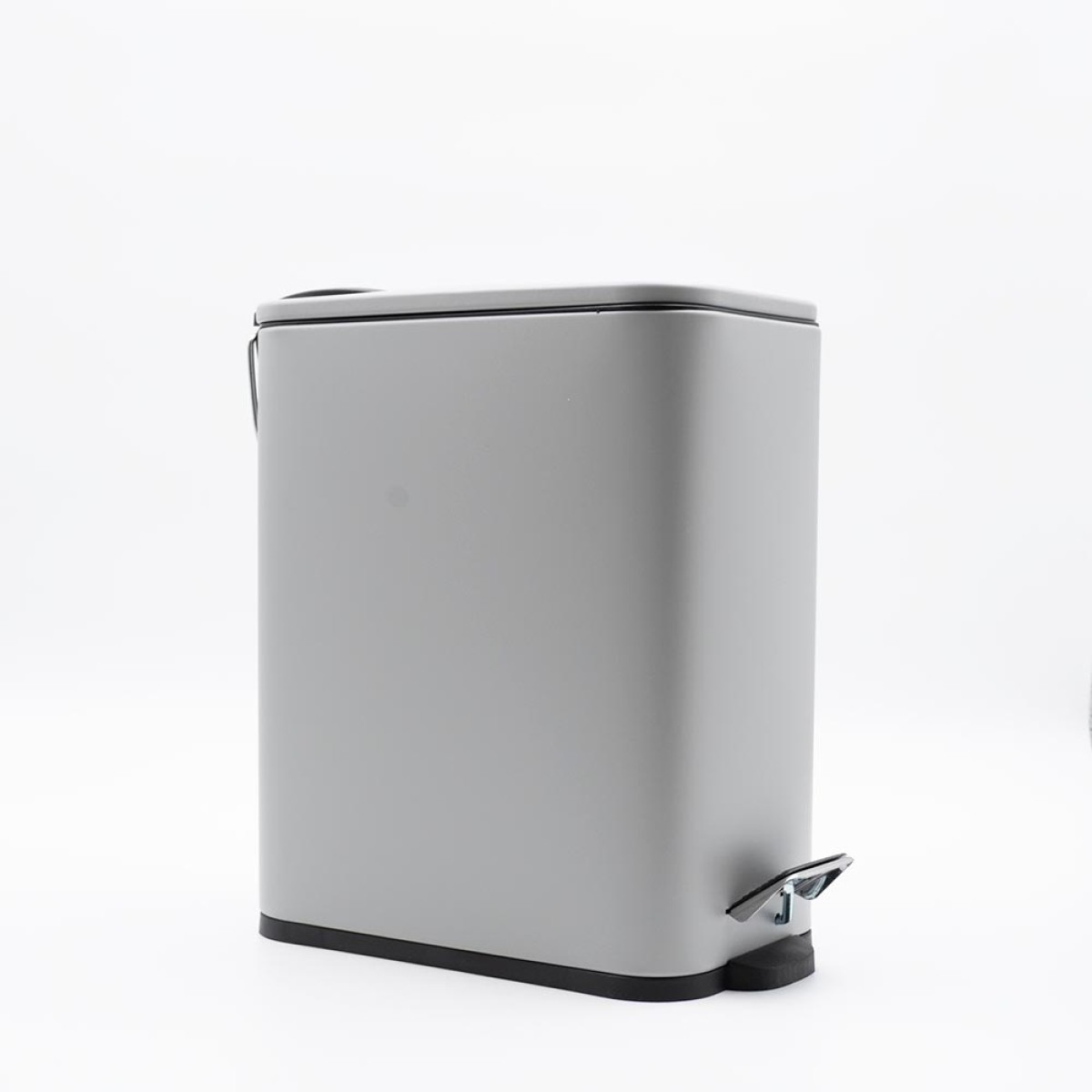 Hotel Slim Grey Κάδος Μπάνιου 5lt Μεταλλικός με Μηχανισμό Soft Close