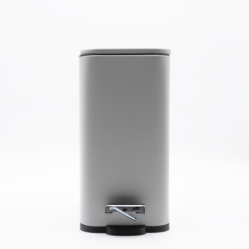 Hotel Slim Grey Κάδος Μπάνιου 5lt Μεταλλικός με Μηχανισμό Soft Close