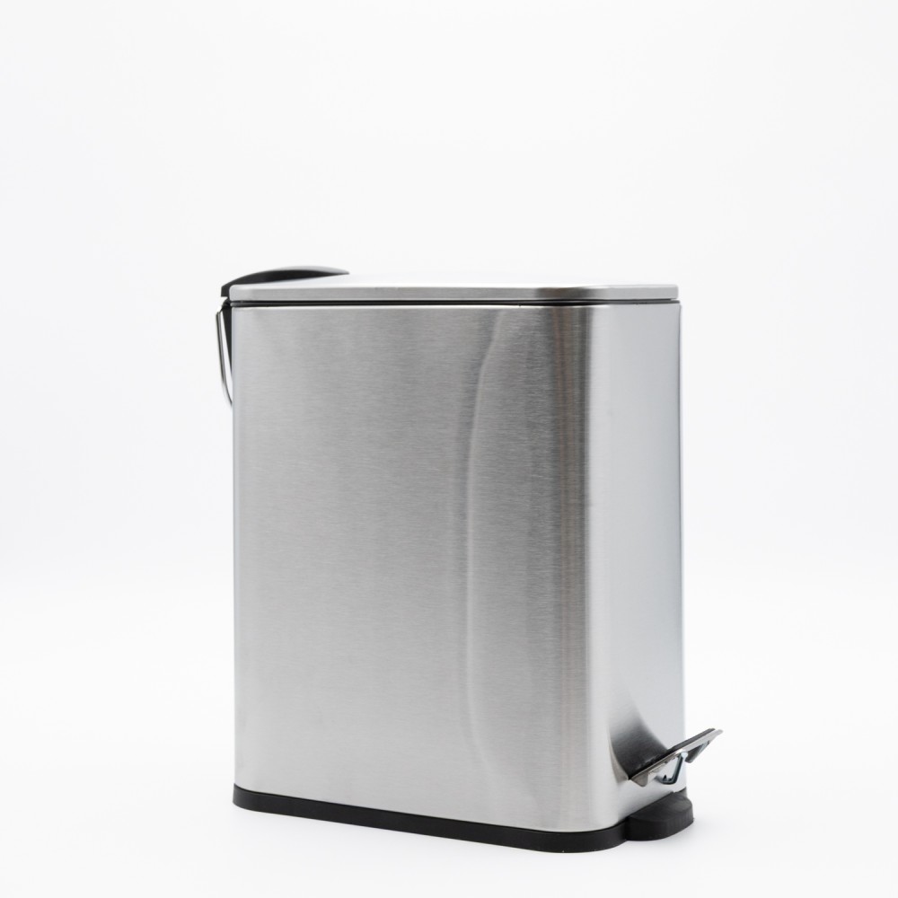 Hotel Slim Inox Κάδος Μπάνιου 5lt Μεταλλικός με Μηχανισμό Soft Close