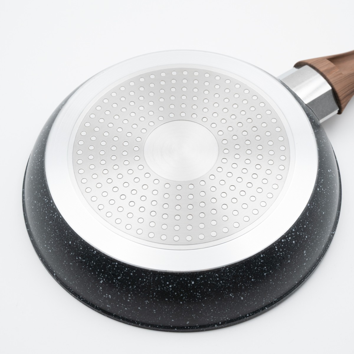 All-in-One Marble Σετ 3 Τηγάνια – Αντικολλητικά No 22, No 24 & No 28 με Λαβή Εφέ Ξύλου