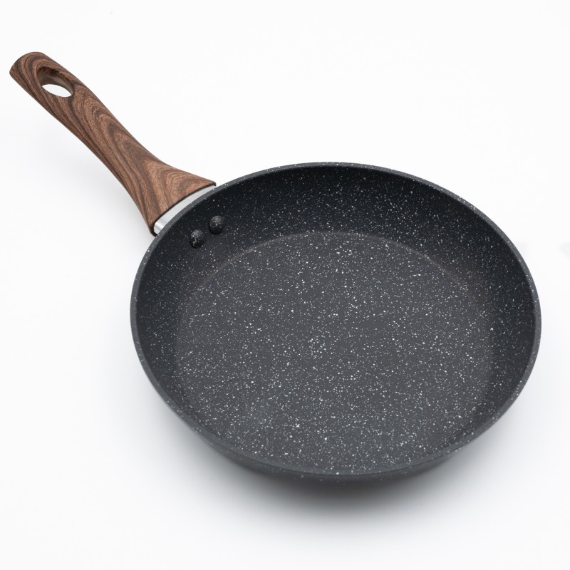 Marble Τηγάνι Αλουμινίου No 26 – Αντικολλητικό με Soft-Touch Λαβή Εφέ Ξύλου