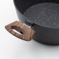 Marble Κατσαρόλα Αλουμινίου No 24 – Αντικολλητική με Επίστρωση Μαρμάρου & Soft-Touch Λαβές Εφέ Ξύλου