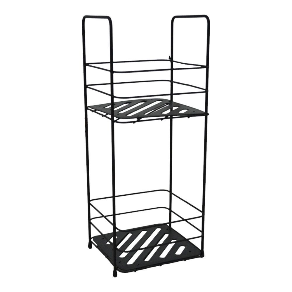 Ankor Ραφιέρα Μπάνιου Μεταλλική 2 Θέσεων Μαύρο 