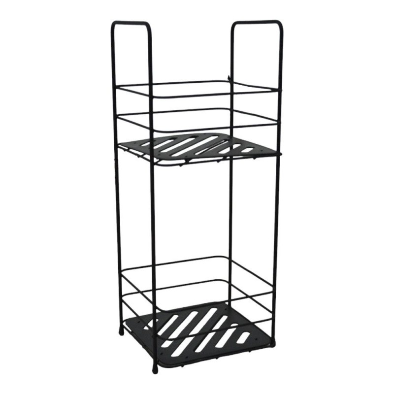 Ankor Ραφιέρα Μπάνιου Μεταλλική 2 Θέσεων Μαύρο 