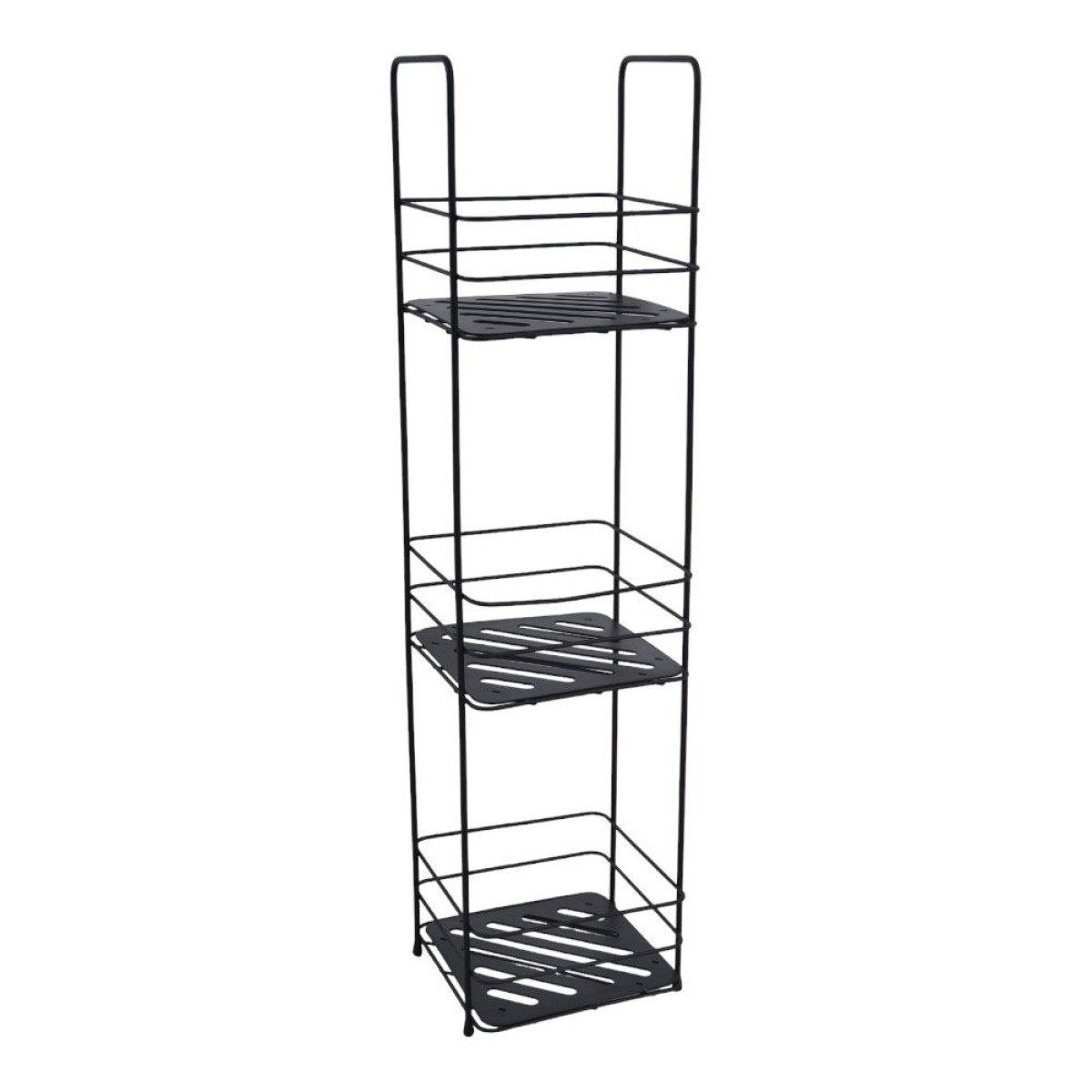 Ankor Ραφιέρα Μπάνιου Μεταλλική 3 Θέσεων Μαύρο 