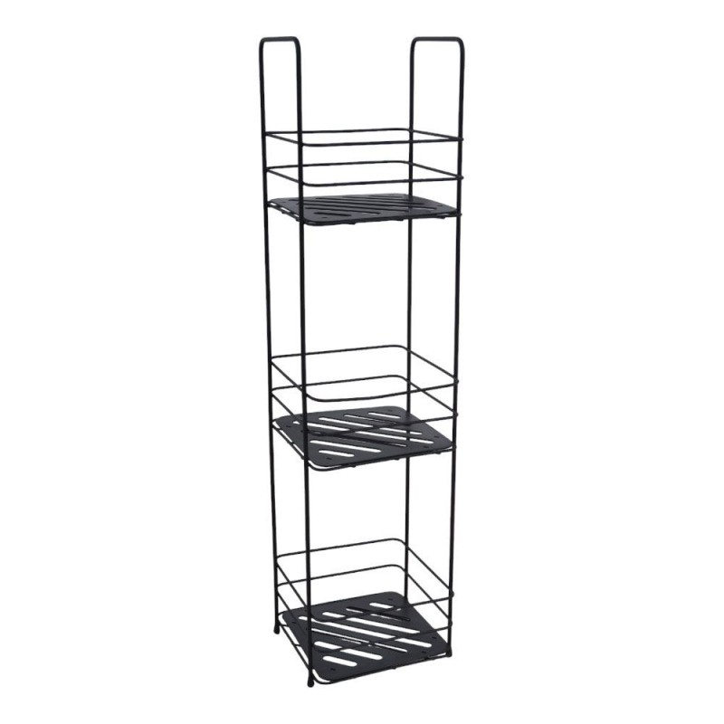 Ankor Ραφιέρα Μπάνιου Μεταλλική 3 Θέσεων Μαύρο 