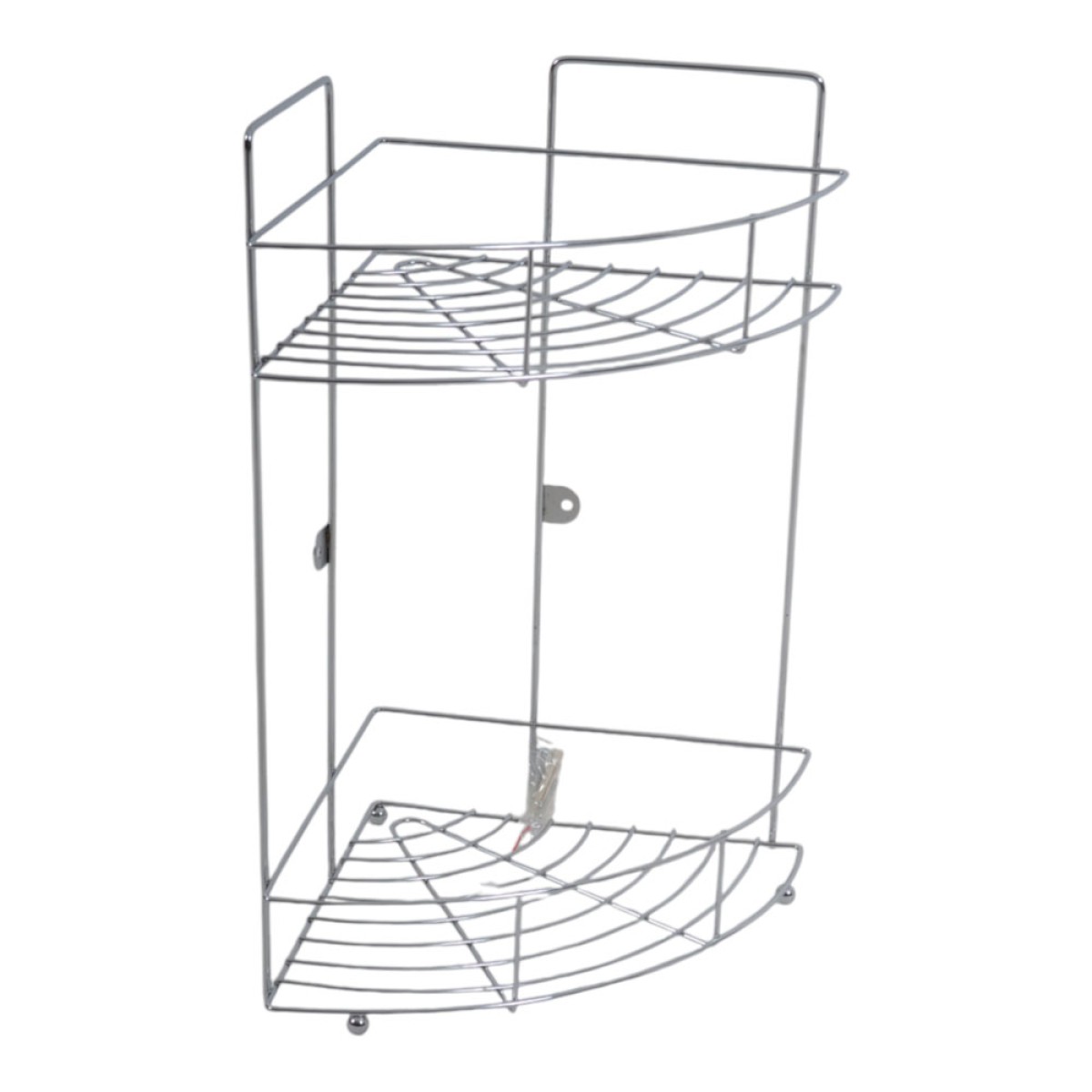 Ankor Γωνιακή Ραφιέρα Μπάνιου Μεταλλική 2 Θέσεων Ασημί