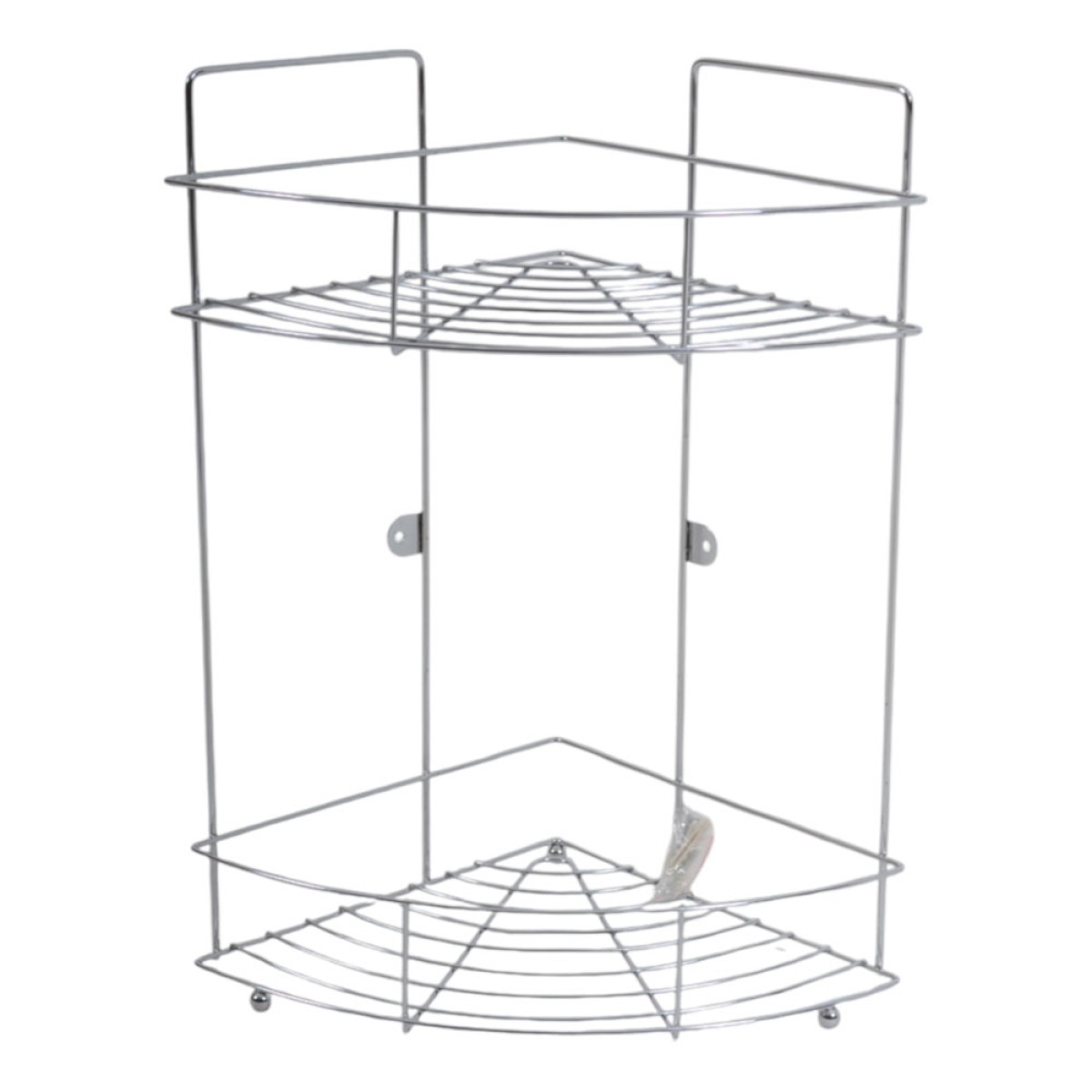 Ankor Γωνιακή Ραφιέρα Μπάνιου Μεταλλική 2 Θέσεων Ασημί