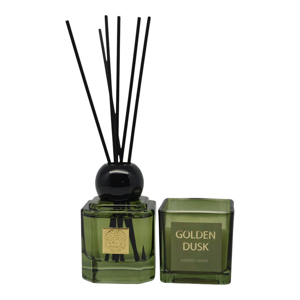 Ankor Golden Dusk Σετ Premium Αρωματικό Χώρου 80ml με Sticks & Αρωματικό Κερί Πολυτελείας