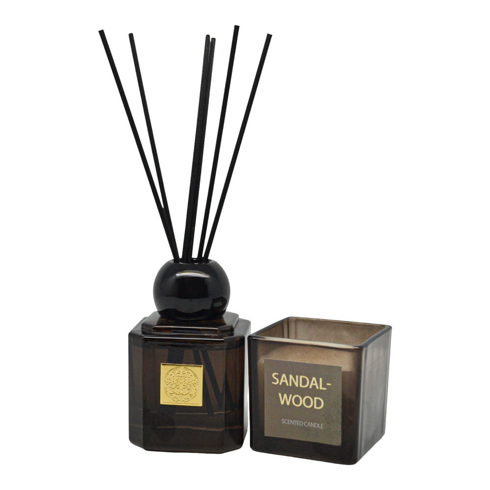 Ankor Sandalwood Σετ Premium Αρωματικό Χώρου 80ml με Sticks & Αρωματικό Κερί Πολυτελείας