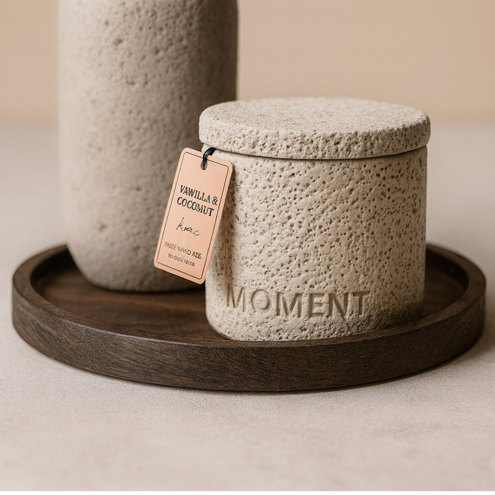 Ankor Vanilla & Coconut Κερί σε Τσιμεντένιο Δοχείο