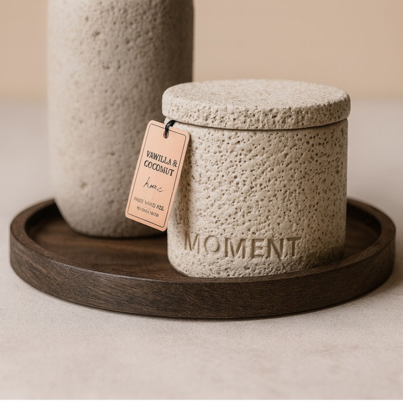 Ankor Vanilla & Coconut Κερί σε Τσιμεντένιο Δοχείο