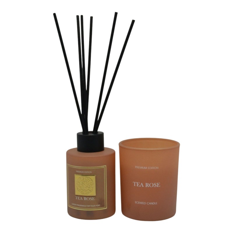 Ankor Tea Rose Σετ Αρωματικού Χώρου 50ml & Αρωματικό Κερί