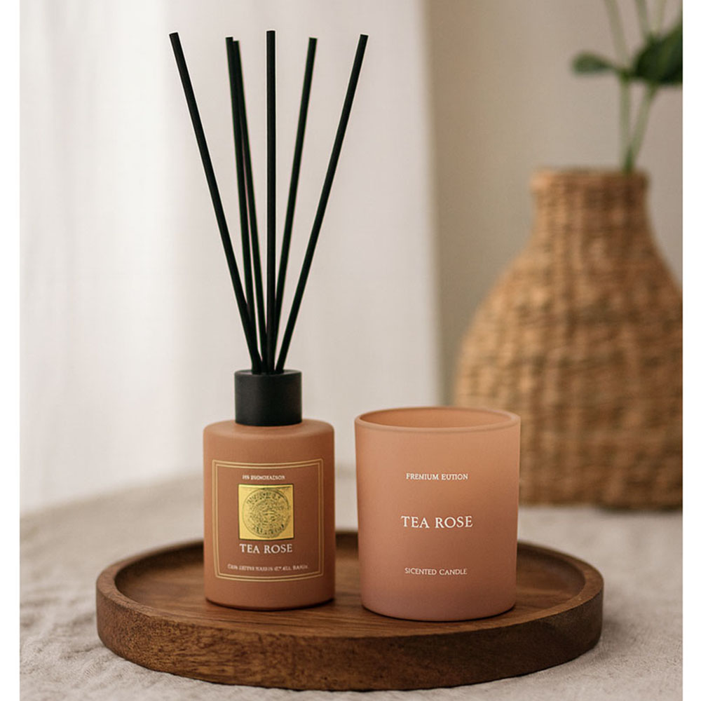 Ankor Tea Rose Σετ Αρωματικού Χώρου 50ml & Αρωματικό Κερί