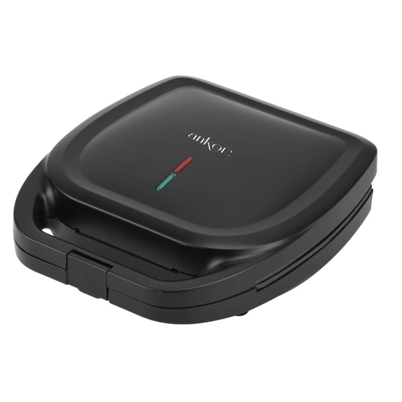 Ankor Black Τοστιέρα 1300W 4 Θέσεων με Αντικολλητικές Πλάκες Γκριλ & Κάθετη Αποθήκευση