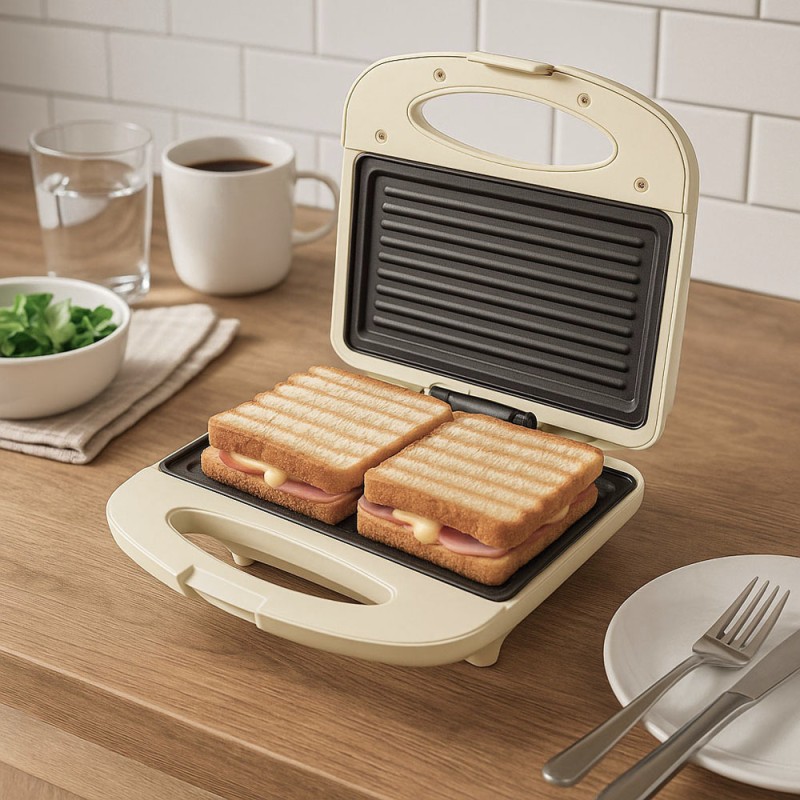 Ankor Beige Τοστιέρα 750W 2 Θέσεων με Αντικολλητικές Πλάκες 834389