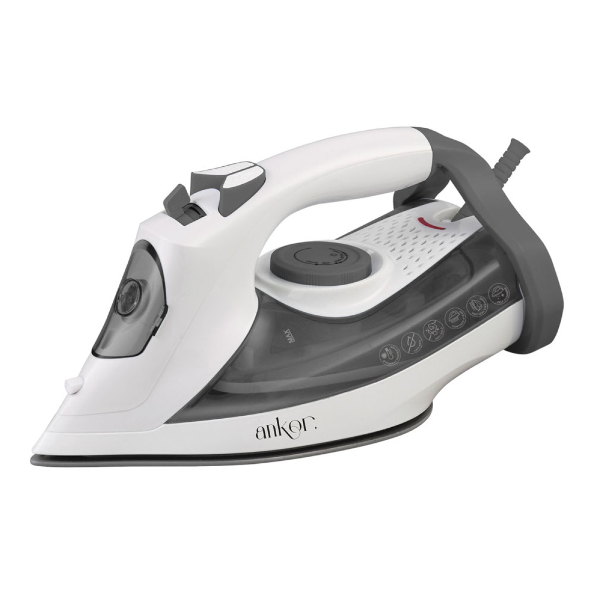 Ankor Grey Σίδερο Ατμού 2800W με Κεραμική Πλάκα, Κάθετο Ατμό & Σύστημα Anti-Drip