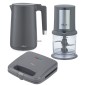 Ankor Grey Σετ Συσκευών Κουζίνας 3τμχ – Βραστήρας 2200W Cool Touch, Τοστιέρα 750W & Πολυκόπτης 400W