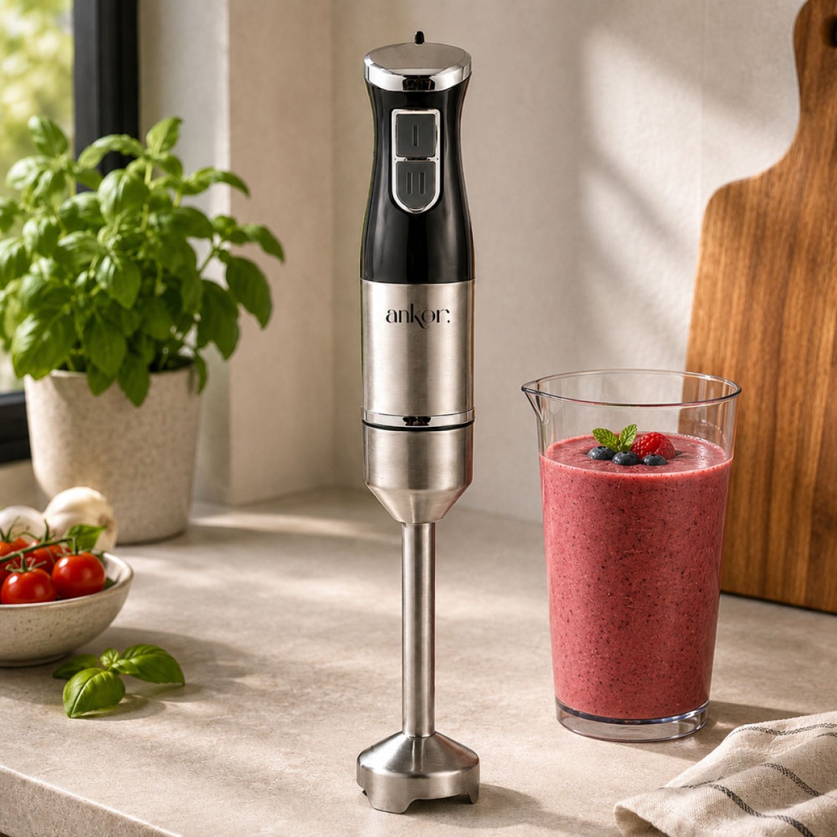 Ankor Inox Ραβδομπλέντερ 500W με 2 Ταχύτητες & Αποσπώμενη Ανοξείδωτη Ράβδο