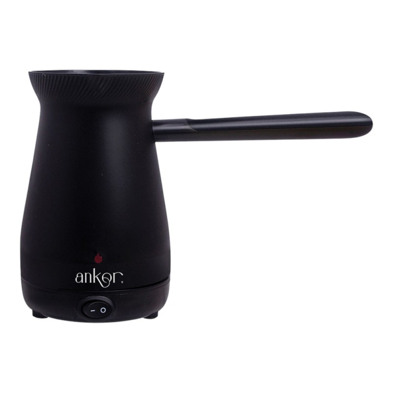 Ankor Mat Black Ηλεκτρικό Μπρίκι 1000W Πλαστικό 400ml με Αποσπώμενη Βάση 360°