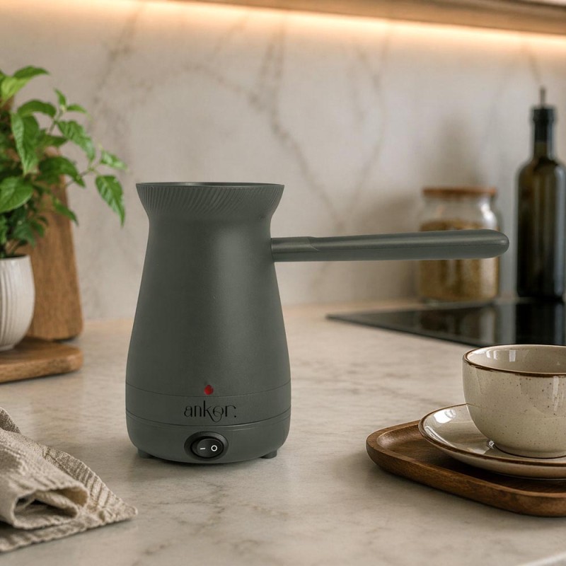 Ankor Olive Ηλεκτρικό Μπρίκι 1000W Πλαστικό 400ml με Αποσπώμενη Βάση 360°