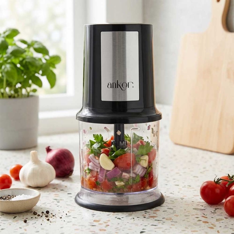 Ankor Black Πολυκόπτης 400W με Δοχείο 500ml & Διπλές Λεπίδες