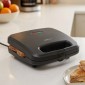 Ankor Black Τοστιέρα 750W 2 Θέσεων με Αντικολλητικές Πλάκες Γκριλ & Κάθετη Αποθήκευση