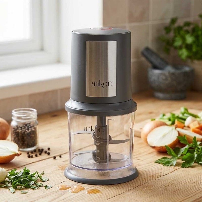 Ankor Grey Πολυκόπτης 400W με Δοχείο 500ml & Διπλές Λεπίδες