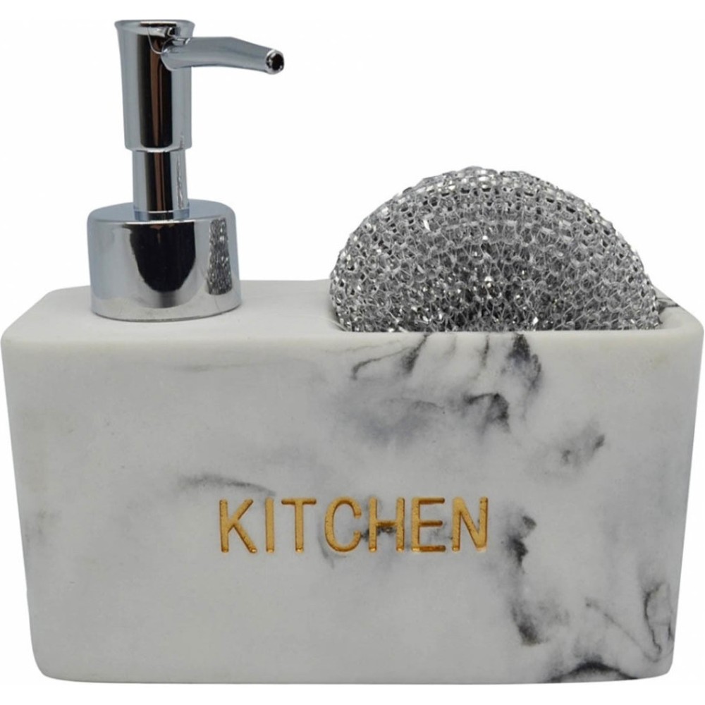 Ankor Marble Δοχείο Υγρού Πιάτων & Θήκη για Σφουγγάρι 794195