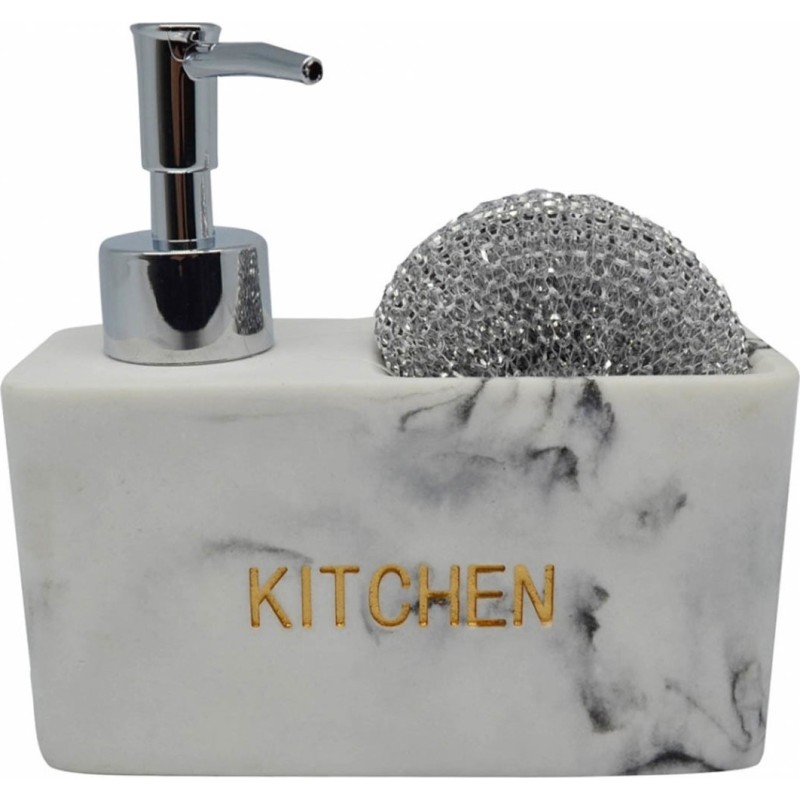 Ankor Marble Δοχείο Υγρού Πιάτων & Θήκη για Σφουγγάρι 794195