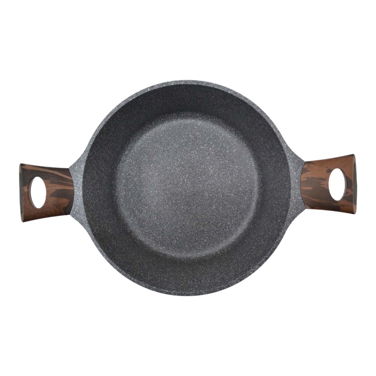 Ankor Stone Ρηχή Κατσαρόλα Αλουμινίου N.28 με Επίστρωση Πέτρας & Γυάλινο Καπάκι με Σιλικόνη