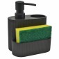 Δοχείο Υγρού Πιάτων με Θήκη για Σφουγγάρι & Βούρτσα Sidirela Black E-8355-46