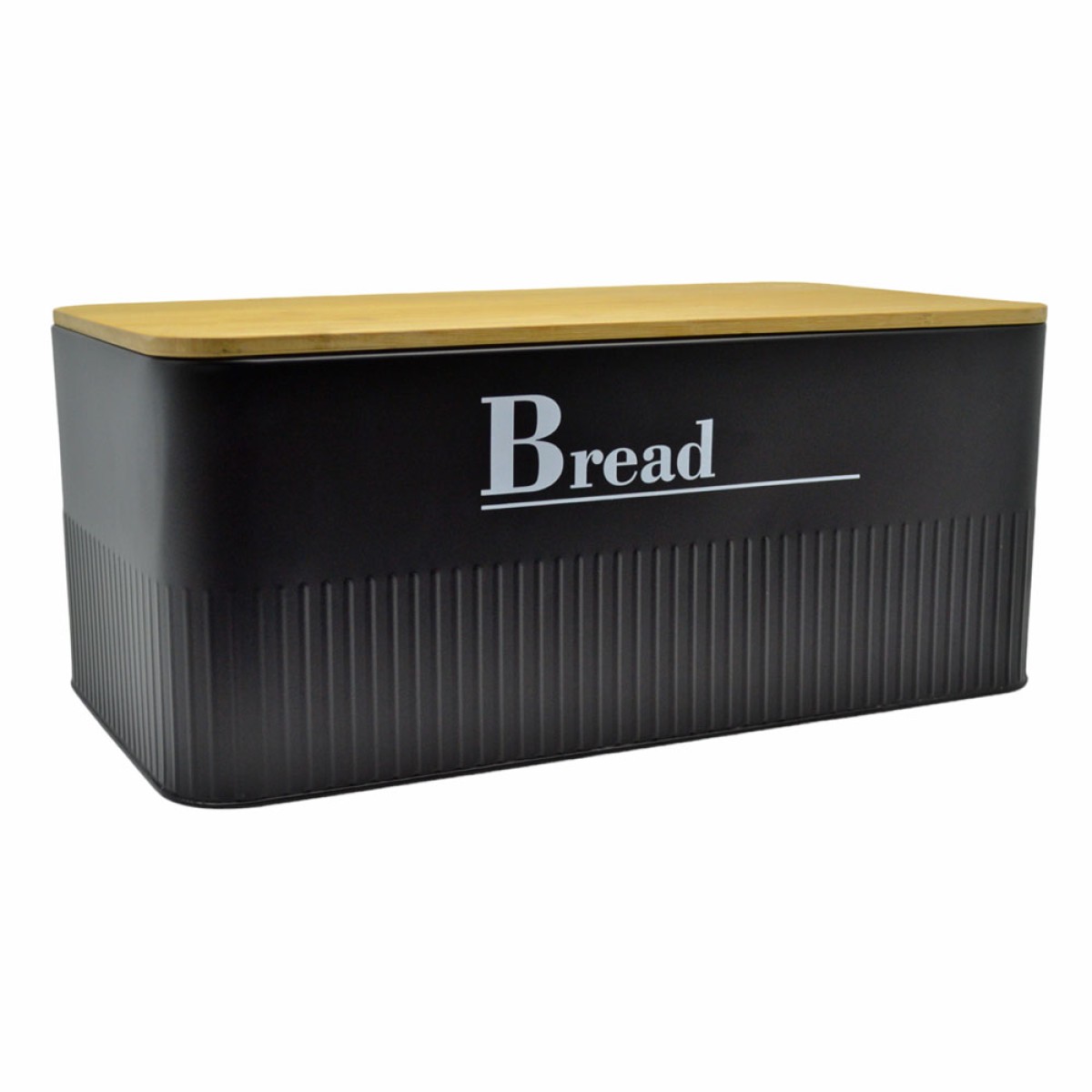 Ankor Black Ψωμιέρα (42x23.5x17) Μεταλλική με Bamboo Καπάκι 