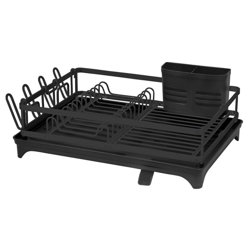 Ankor Πιατοθήκη με Δίσκο (46x32x13) Αλουμινίου Black 838523