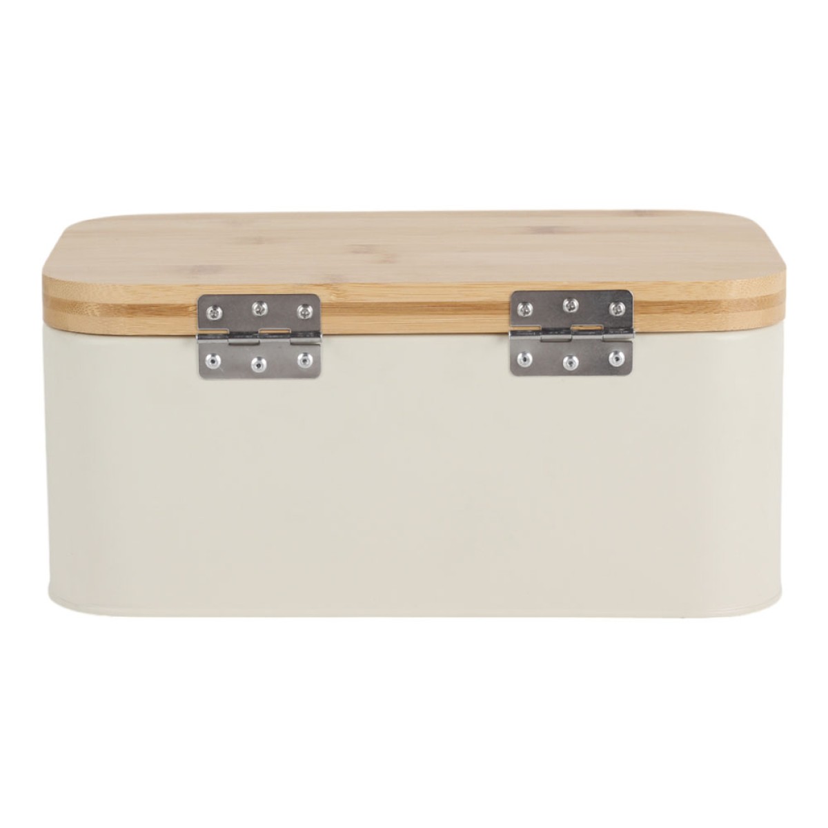 Ψωμιέρα Μεταλλική (30x19.8x13.4) με Καπάκι Bamboo Ankor Flowers Beige 845286
