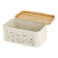 Ψωμιέρα Μεταλλική (30x19.8x13.4) με Καπάκι Bamboo Ankor Flowers Beige 845286