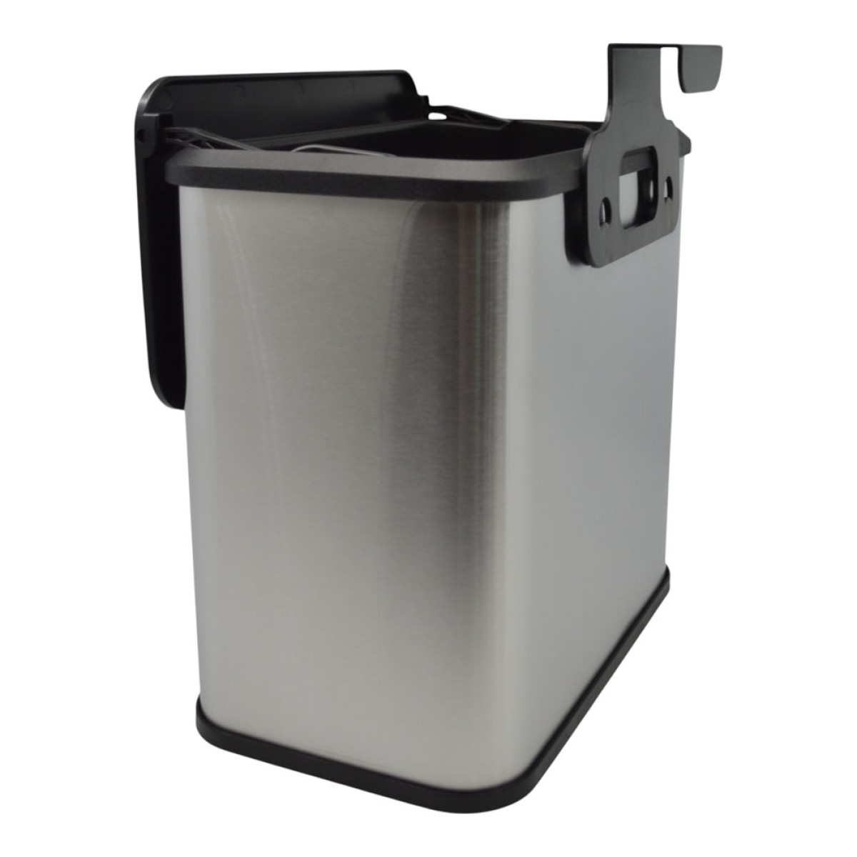 Κάδος Απορριμμάτων 5lt Inox με Γάντζο Ανάρτησης για Ντουλάπι & Καπάκι Διπλής Κατεύθυνσης