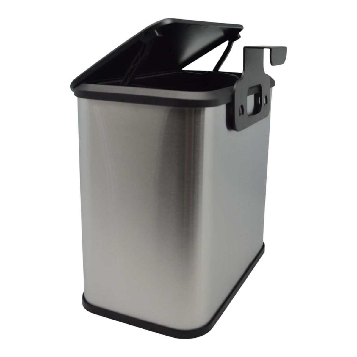 Κάδος Απορριμμάτων 5lt Inox με Γάντζο Ανάρτησης για Ντουλάπι & Καπάκι Διπλής Κατεύθυνσης