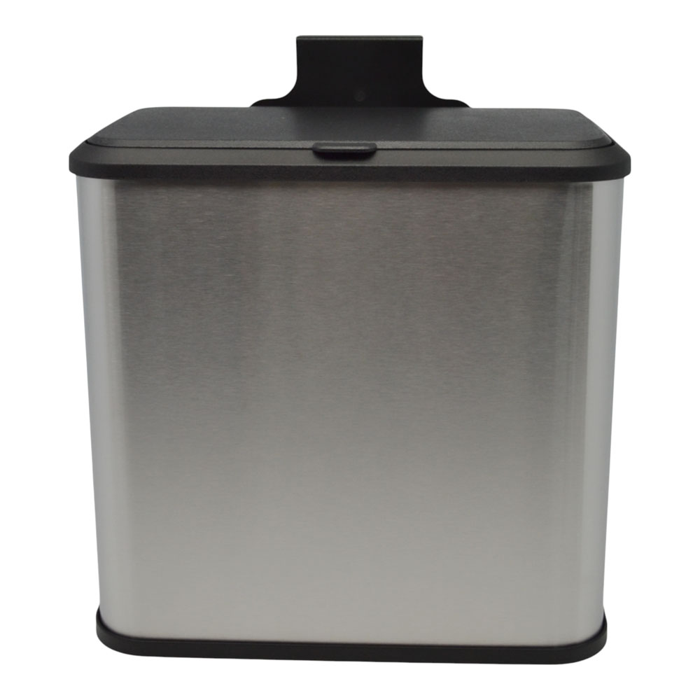 Κάδος Απορριμμάτων 5lt Inox με Γάντζο Ανάρτησης για Ντουλάπι & Καπάκι Διπλής Κατεύθυνσης