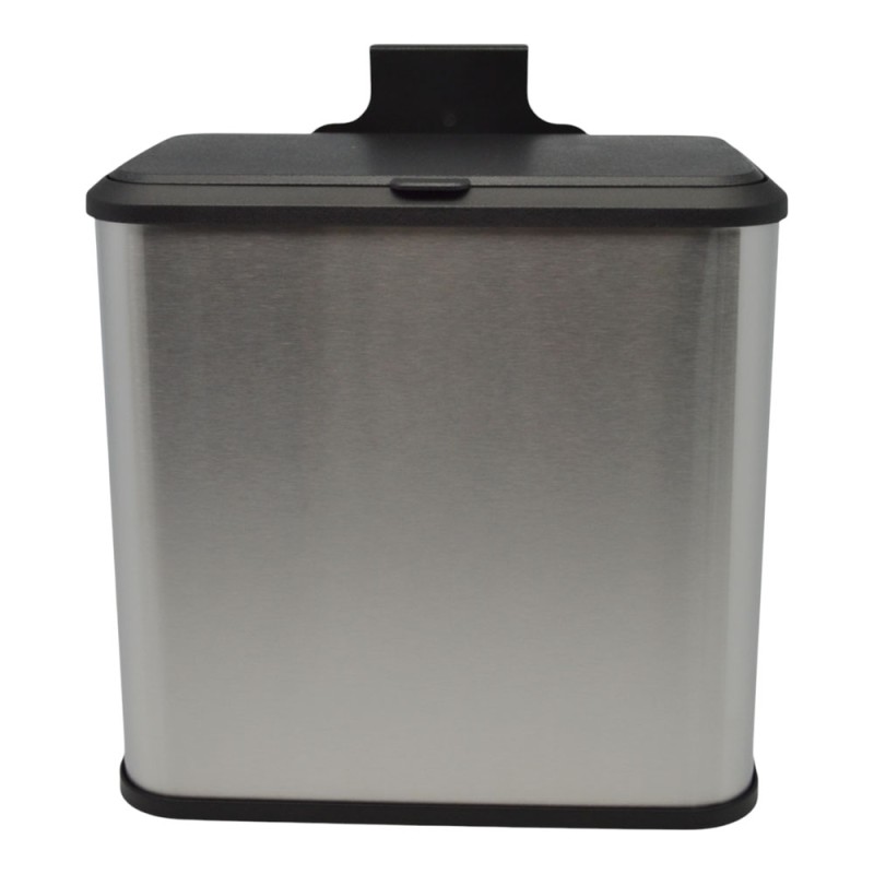 Κάδος Απορριμμάτων 5lt Inox με Γάντζο Ανάρτησης για Ντουλάπι & Καπάκι Διπλής Κατεύθυνσης