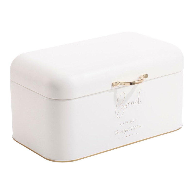 Ψωμιέρα (30x18x16) Μεταλλική Λευκή με Χρυσές Λεπτομέρειες Ankor Bread