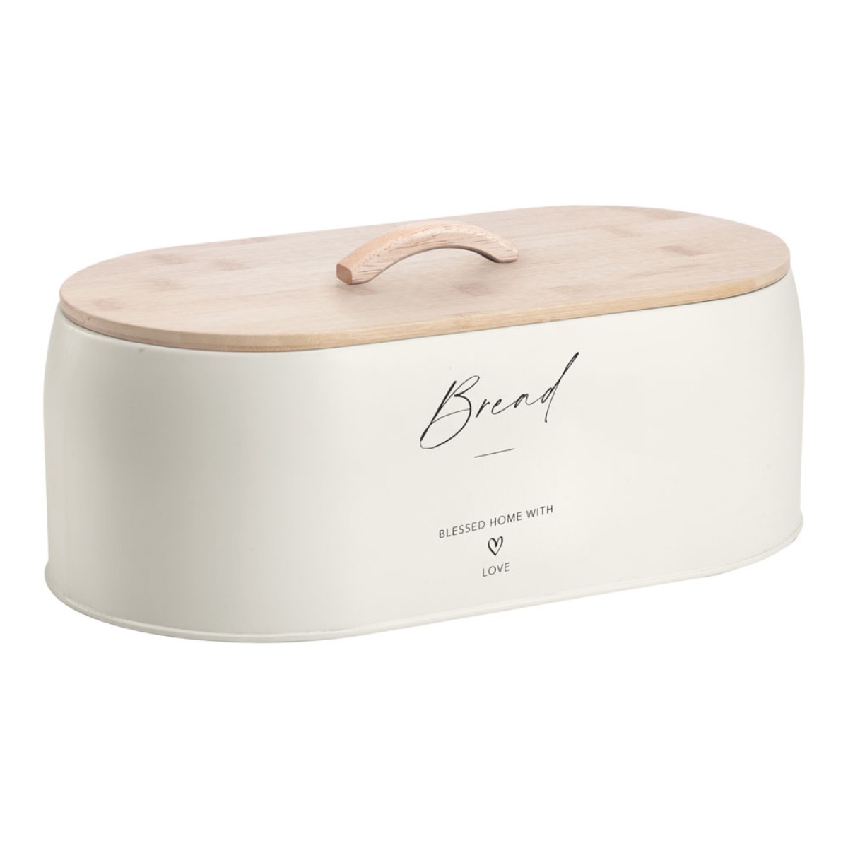 Ankor Ecru Σετ Ψωμιέρα & 2 Βαζάκια Coffee – Sugar Μεταλλικά με Καπάκι Bamboo