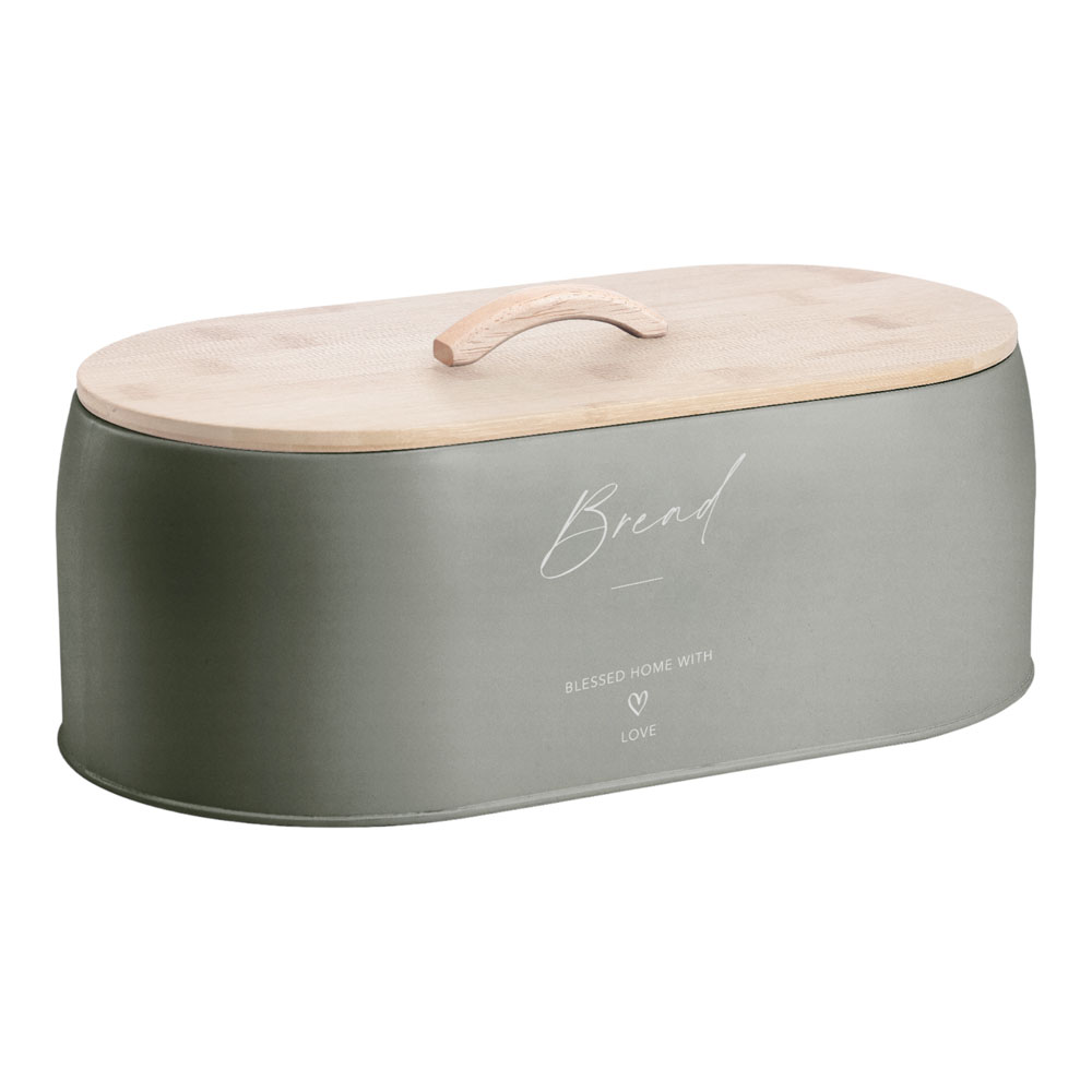 Ankor Bread Olive Ψωμιέρα (35.5x19.7x12) Μεταλλική με Bamboo Καπάκι