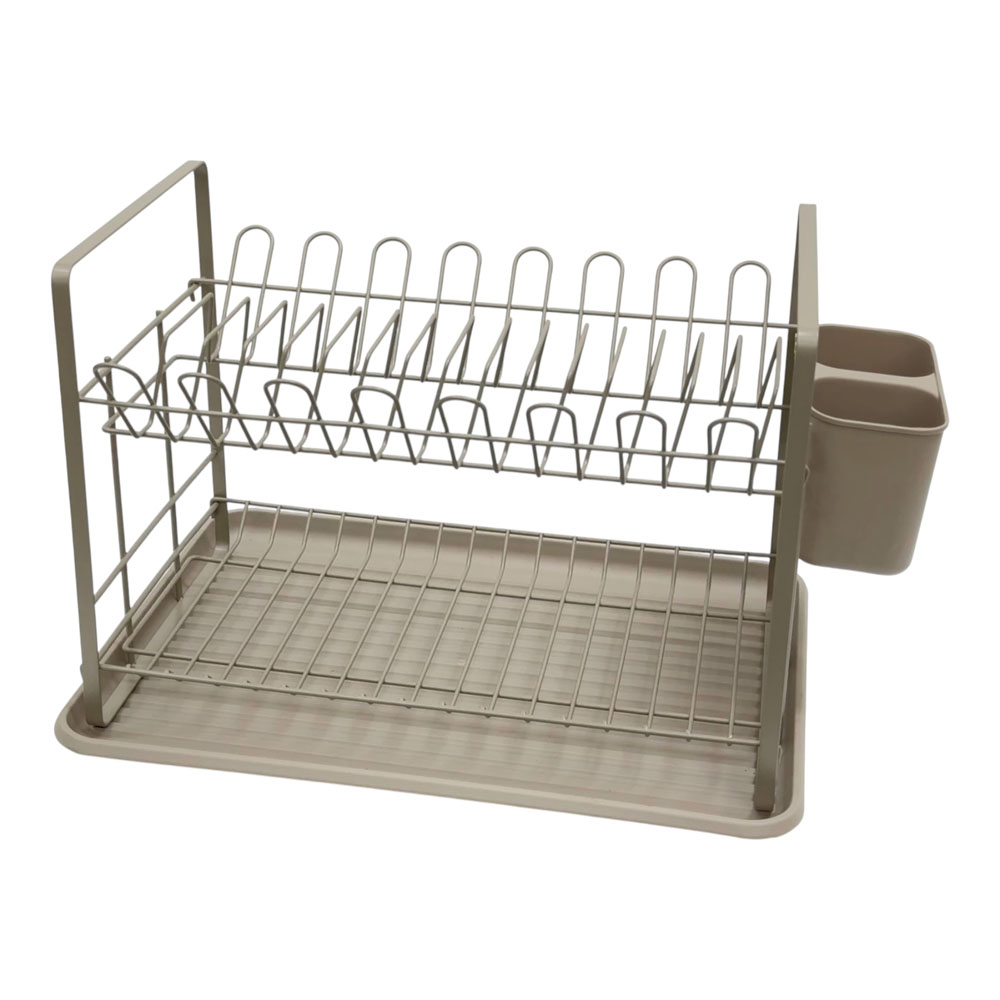 Ankor Διώροφη Μεταλλική Πιατοθήκη (48x32x29) Taupe – Με Δίσκο & Κουταλοθήκη